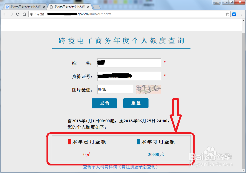 海淘限额20000怎么查