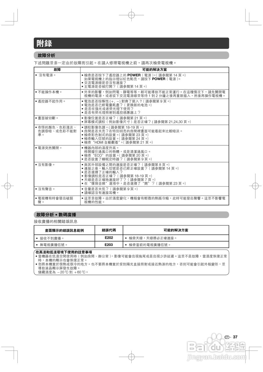 声宝LC-52GE220H型液晶电视机说明书:[4]