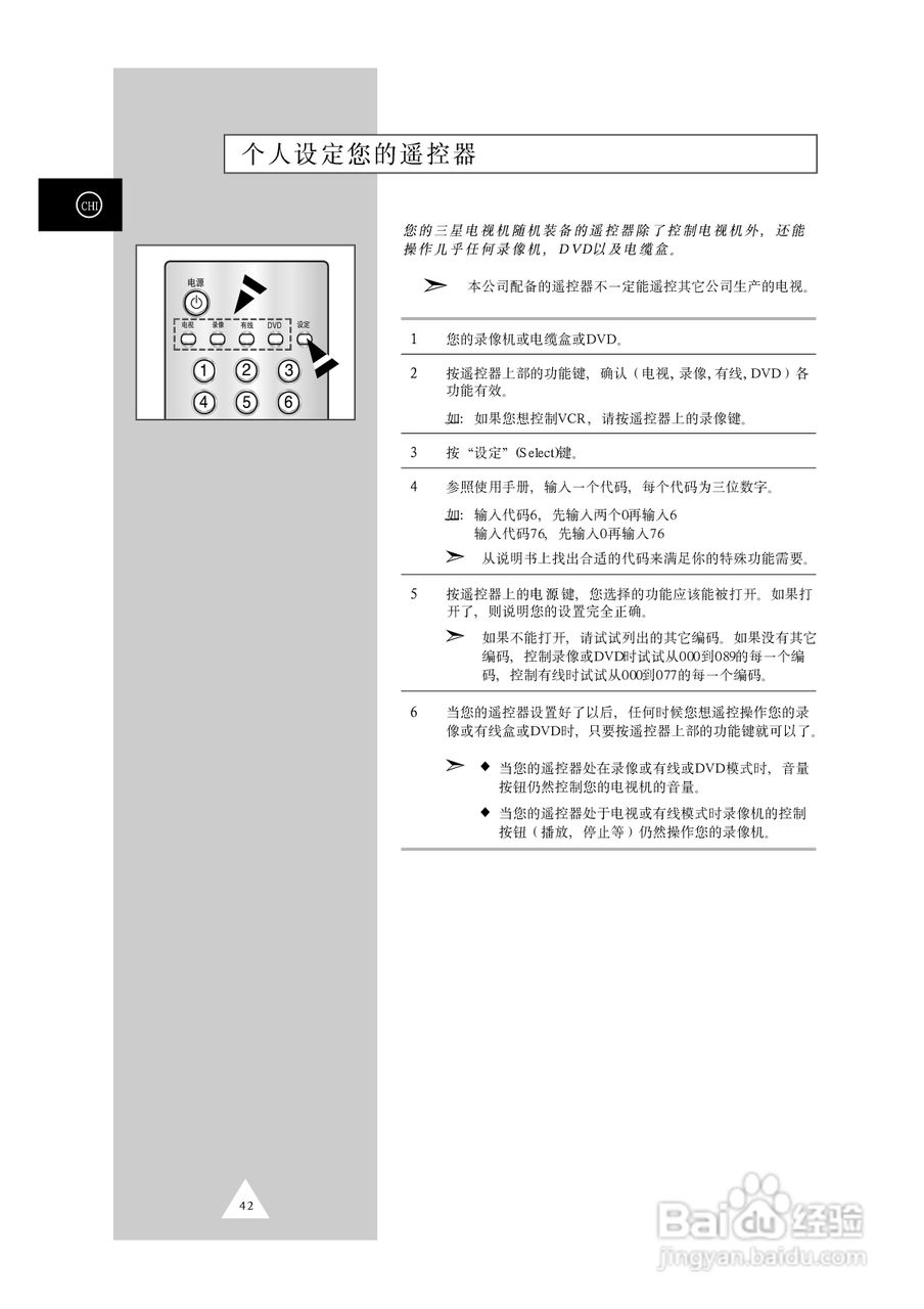 三星SP42W5背投影彩色电视机使用说明书:[5]