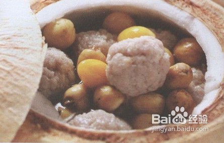 椰盅鸡球汤的做法