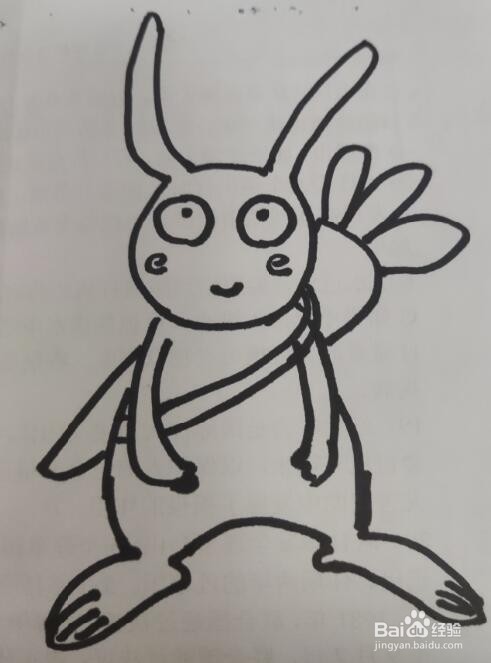 儿童简笔卡通画 兔子的画法