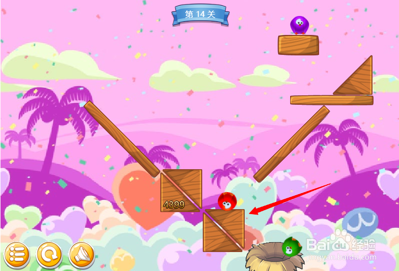 小游戏泡泡鸟历险记第14关