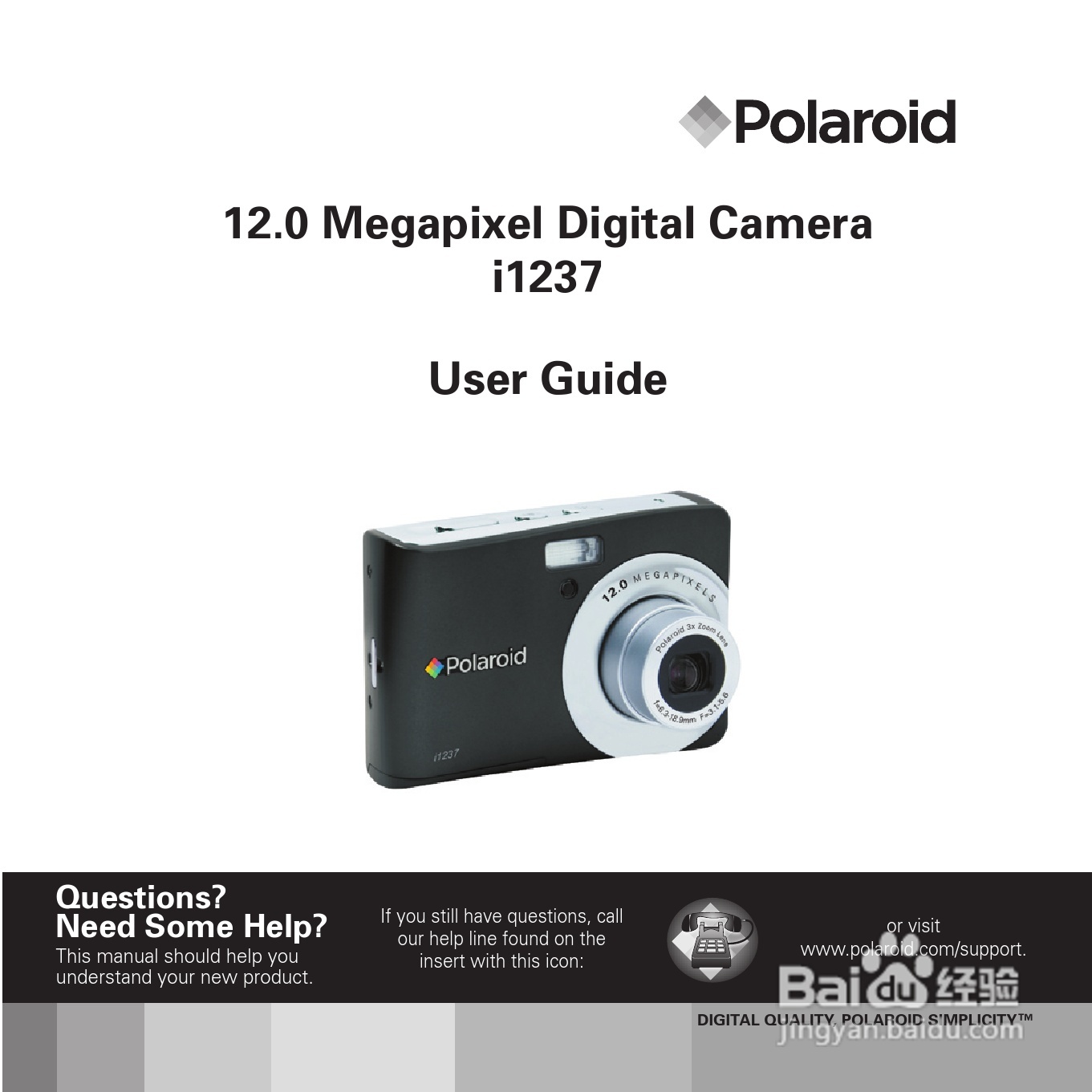 宝丽来Polaroid i1237数码相机使用说明书:[1]