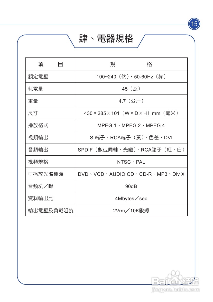 声宝KDVD-300型DVD播放器说明书:[1]