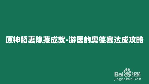 原神稻妻隐藏成就-游医的奥德赛达成攻略