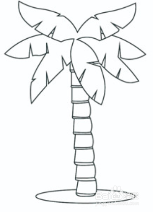 热带椰子树简笔画