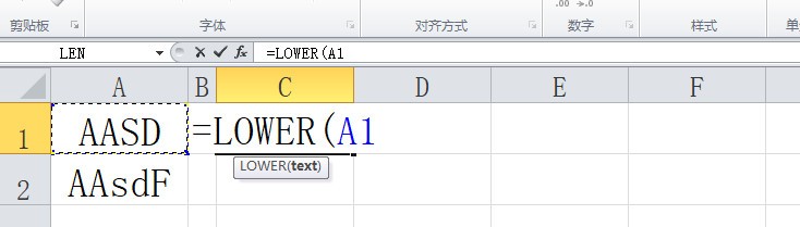 excel将字母转换为小写字母,lower函数用法
