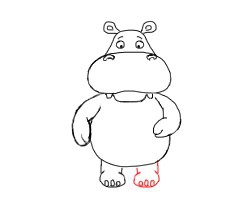 简笔画---怎么画可爱的河马