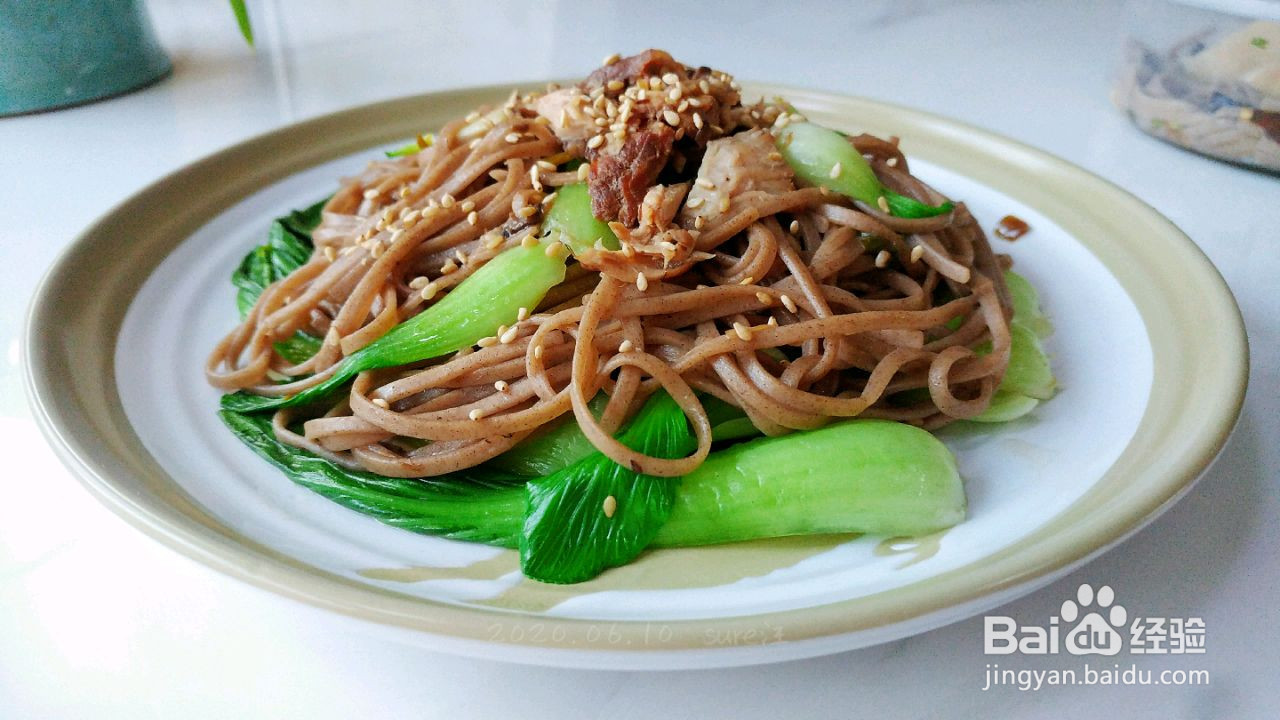 油肉油菜荞麦面的做法