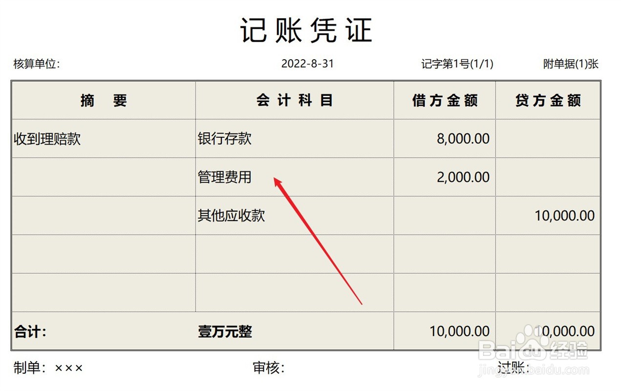保险理赔款怎么做会计分录