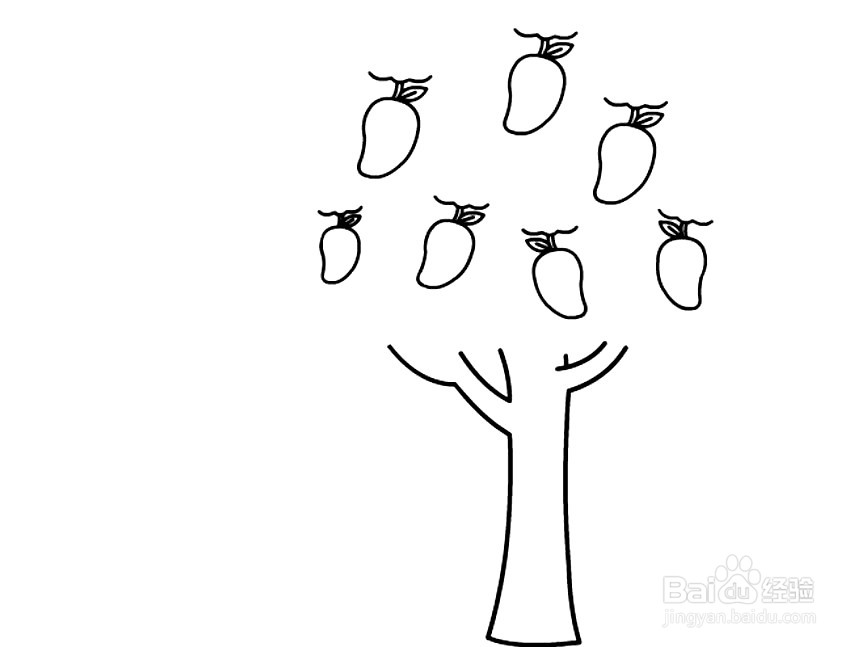 芒果树怎么画 简笔画图片