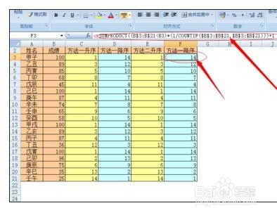 excel如何使用函数解决并列排名