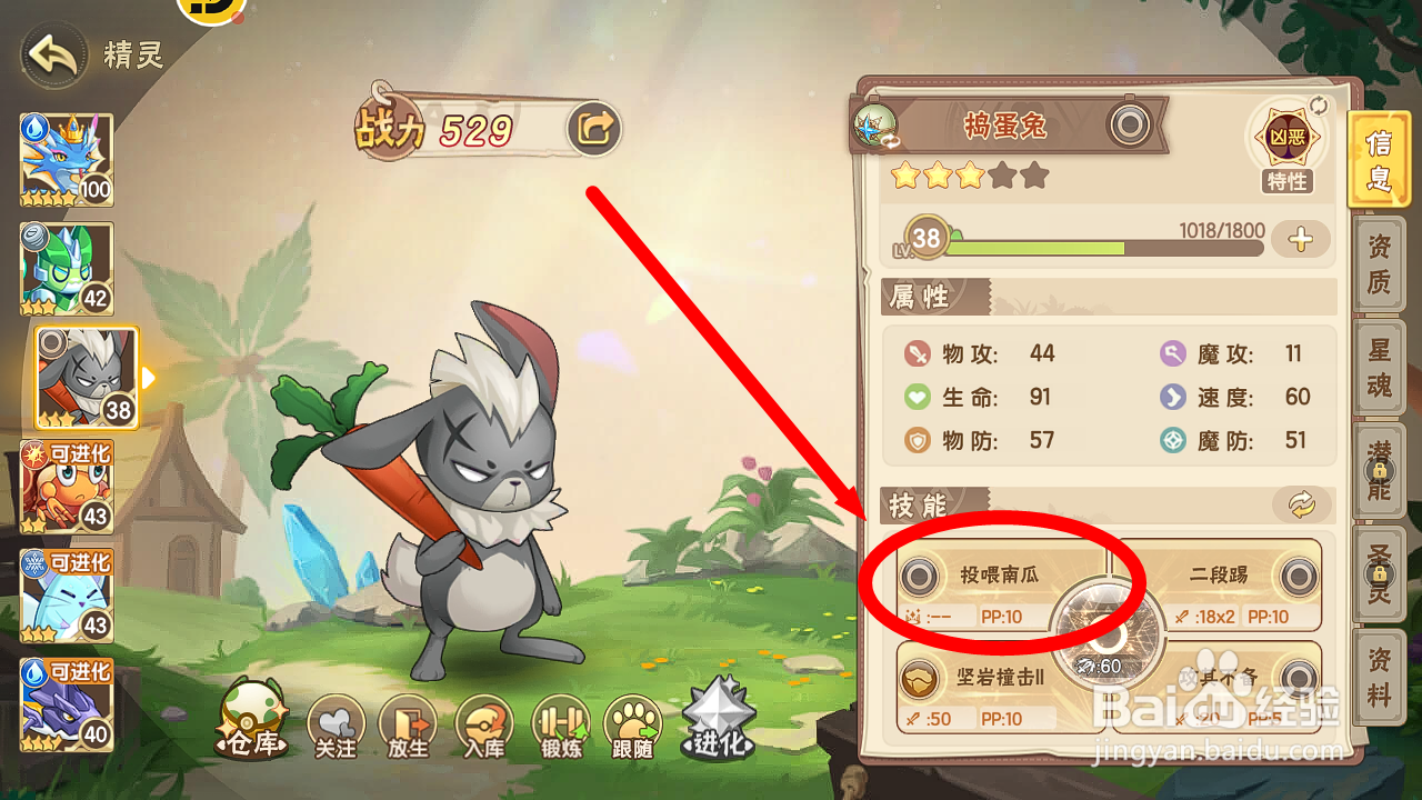 西普大陆怎么在战斗中提升【捣蛋兔】的物攻？