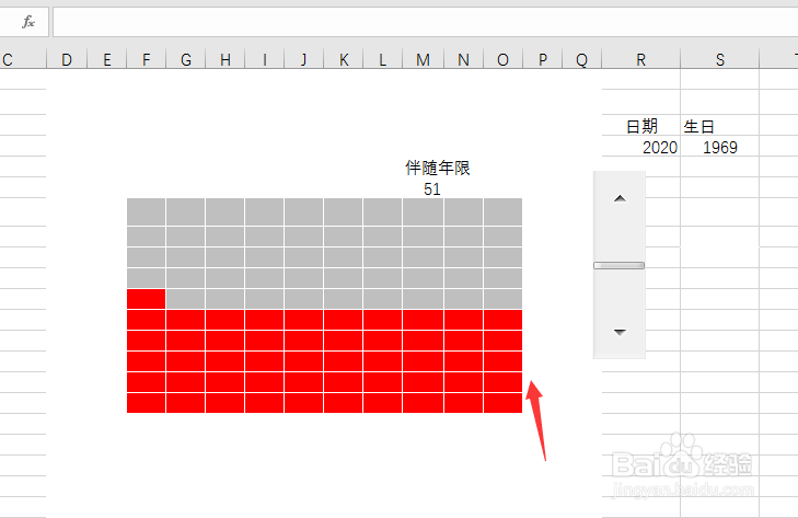 Excel色块显示父母伴随年限