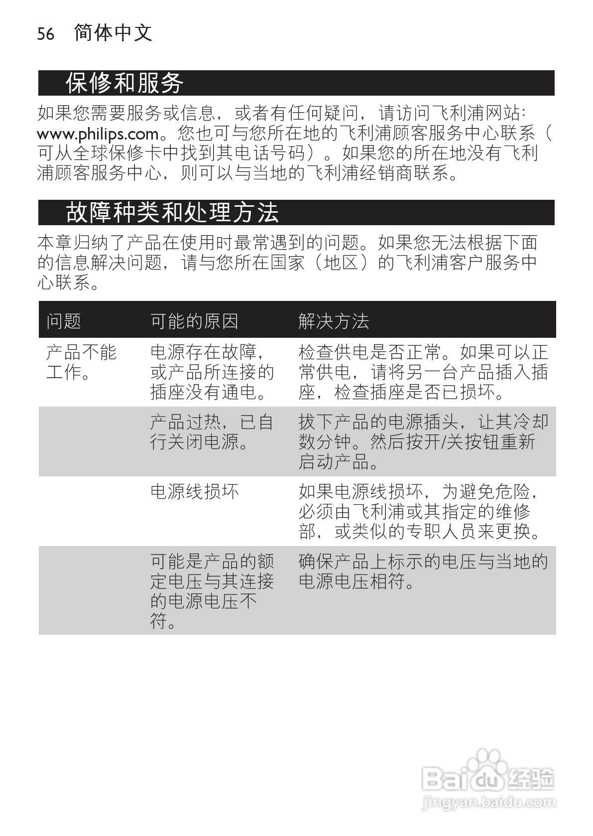 飞利浦HP8201电吹风使用说明书:[6]