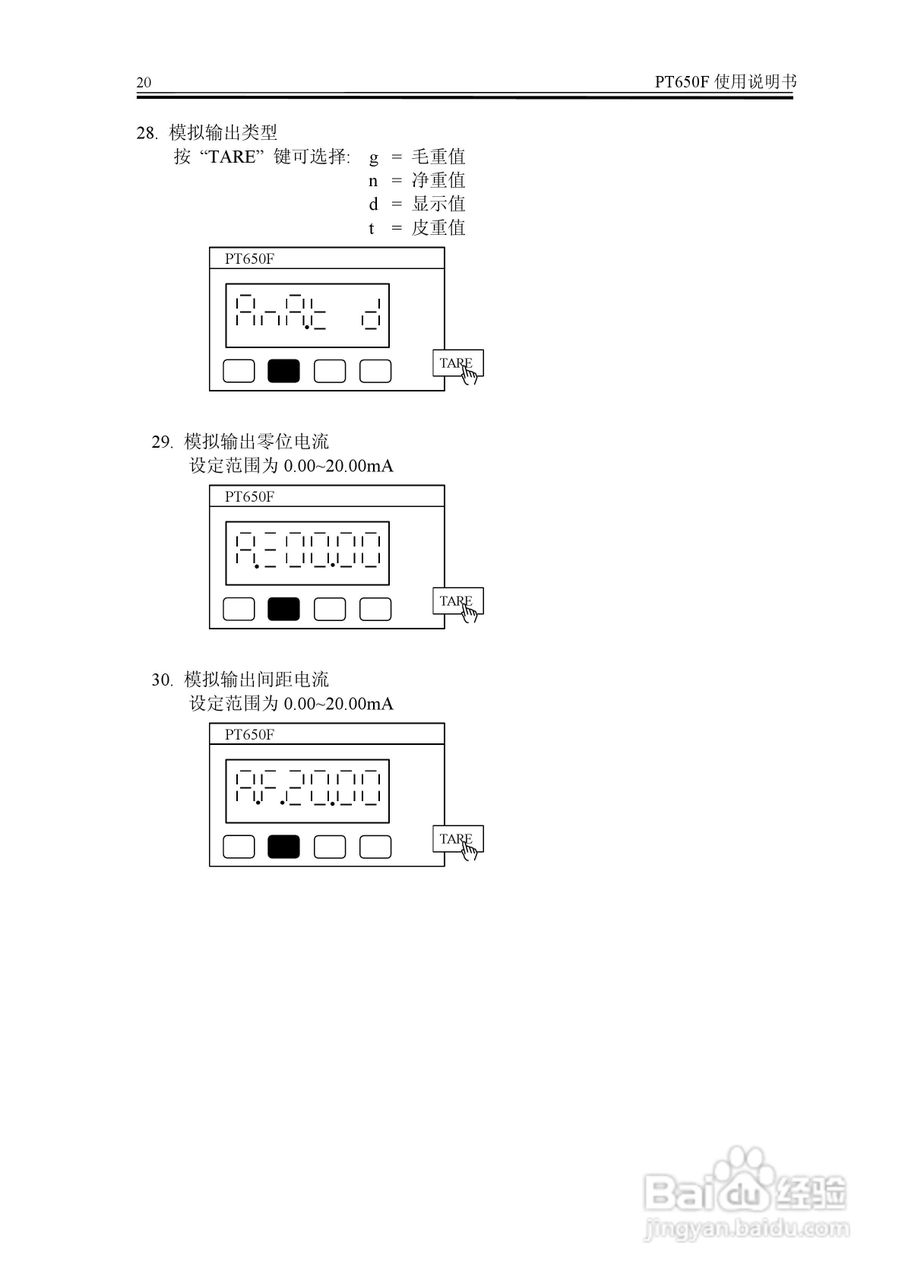 PT650F称重显示器说明书:[3]