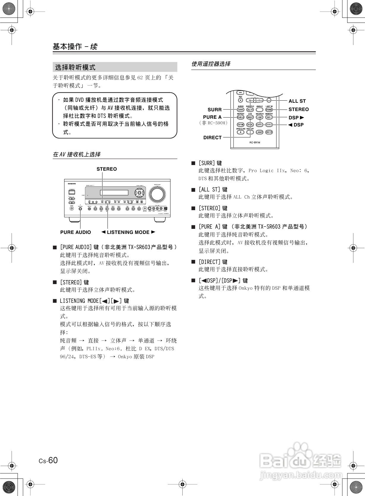 安桥AV接收机TX-SR603型使用说明书:[3]