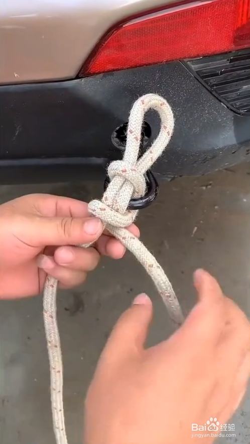 如何打拖车的绳结?