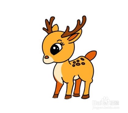 怎么画出卡通版的小鹿？