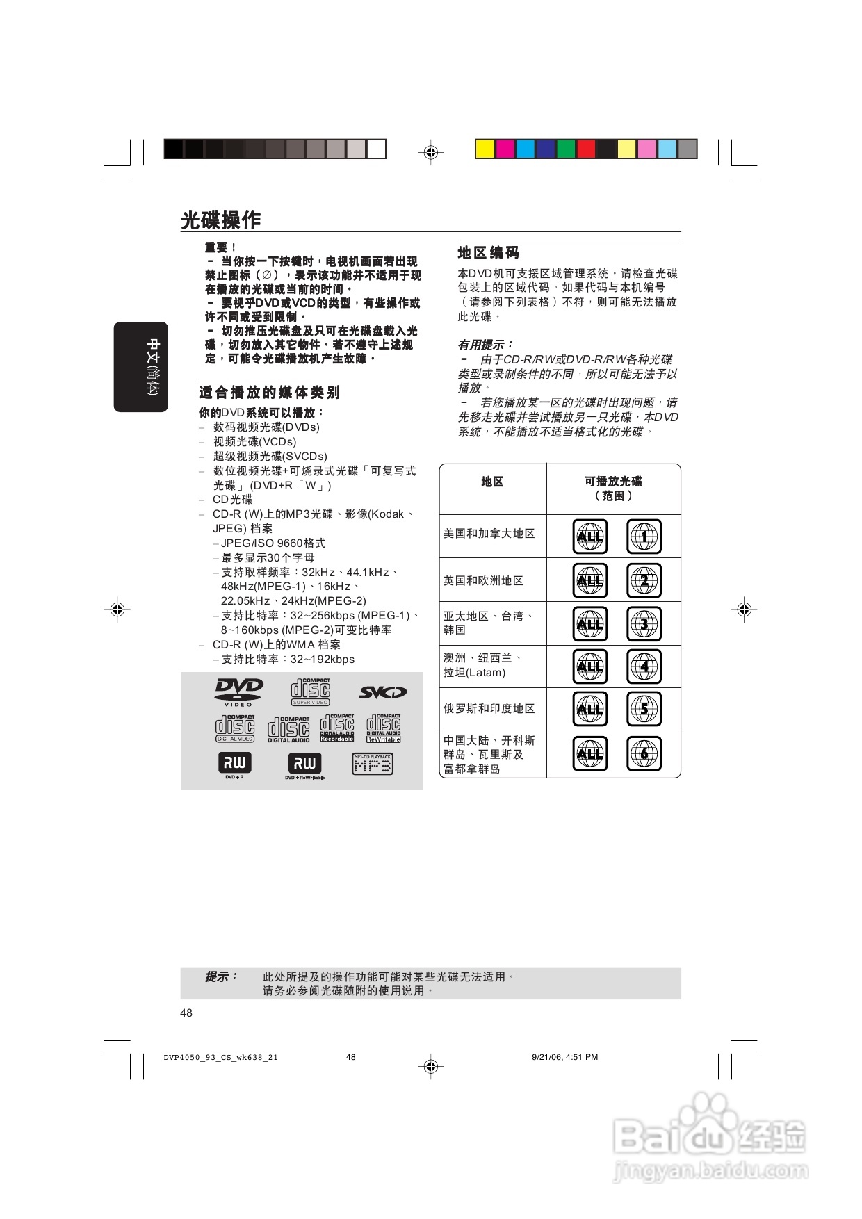 飞利浦DVP4080/93 DVD播放机使用说明书:[1]