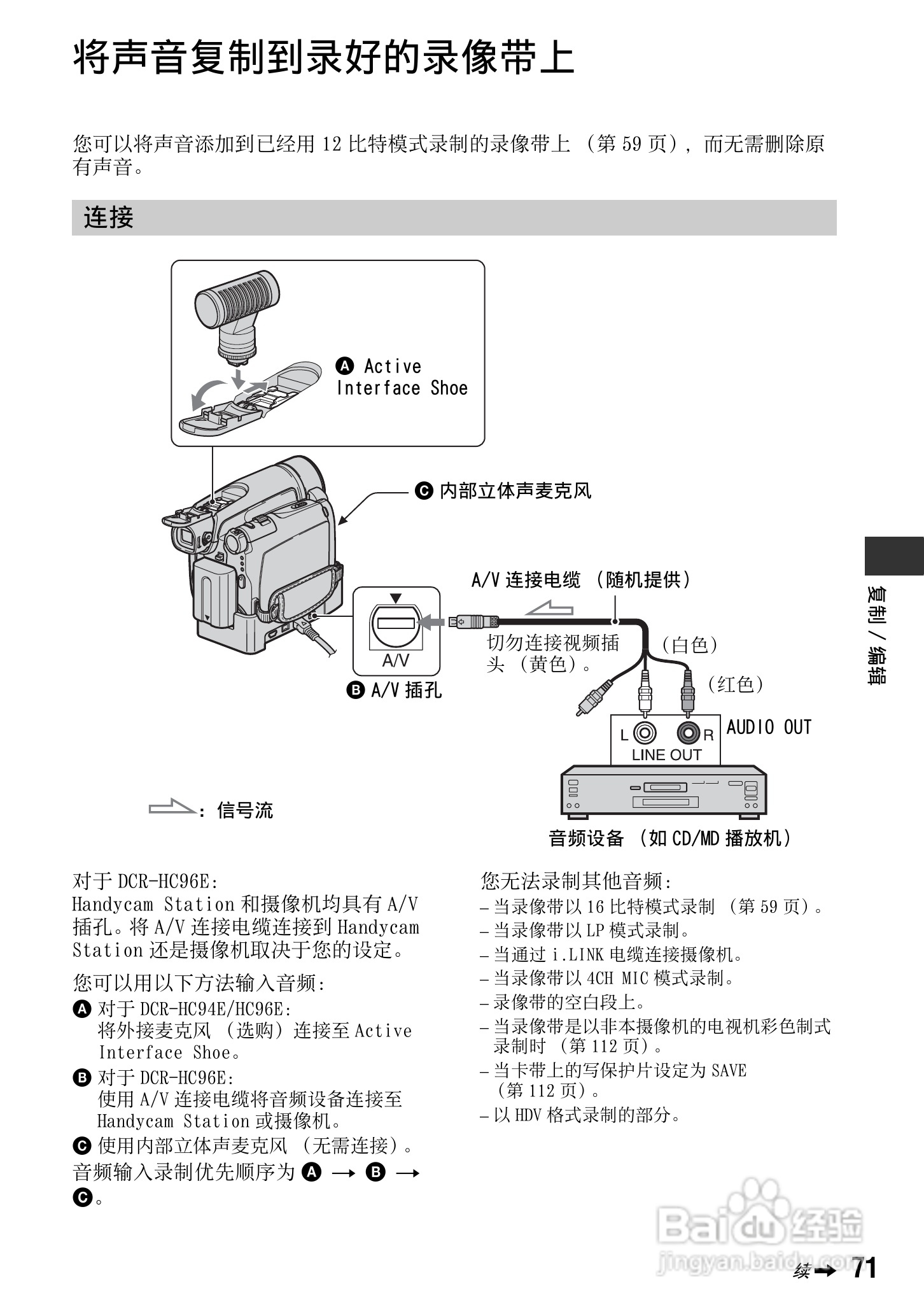 索尼DCR-HC94E数码摄像机使用说明书:[8]