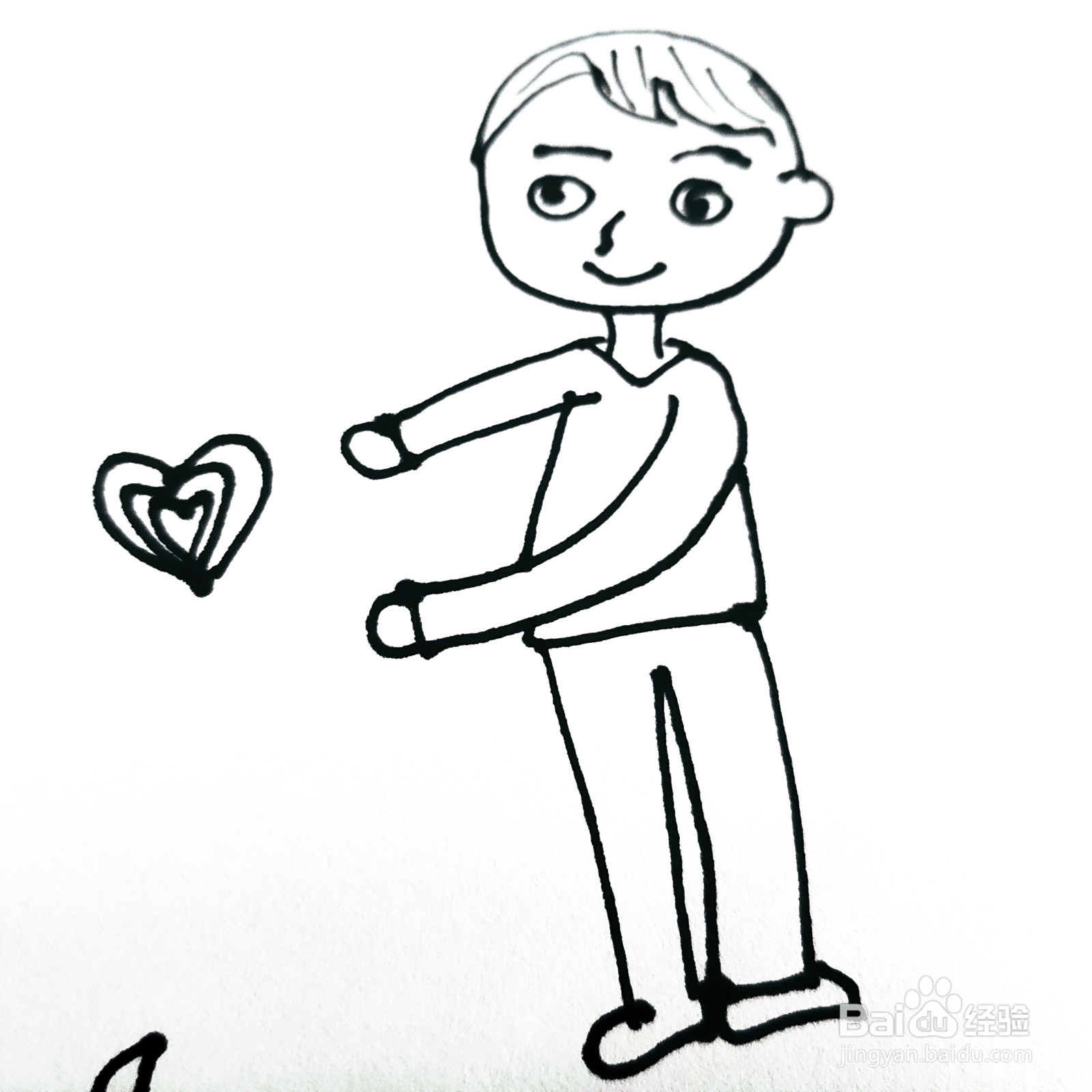如何来画一位帅气的男生简笔画呢