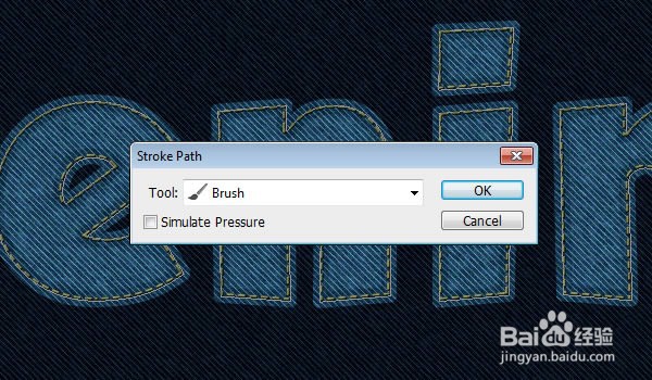 如何在Photoshop中制作缝合牛仔布文字效果