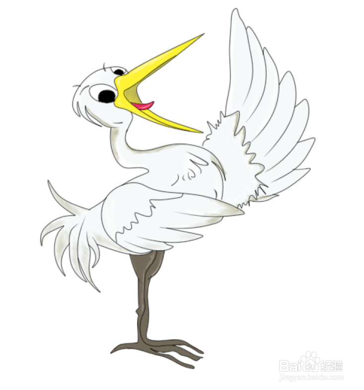 简笔画--爱唱歌的白鹭画法