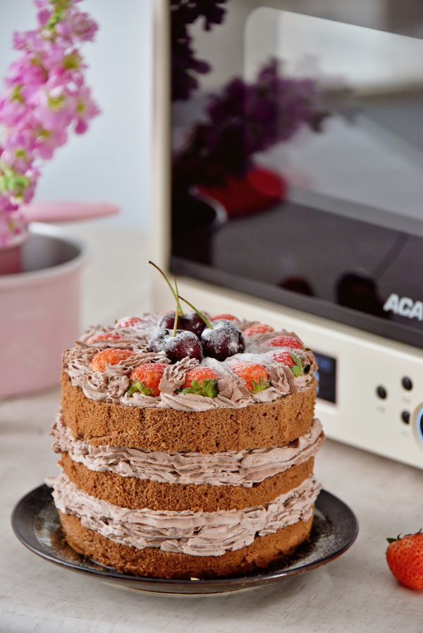 可可水果裸蛋糕