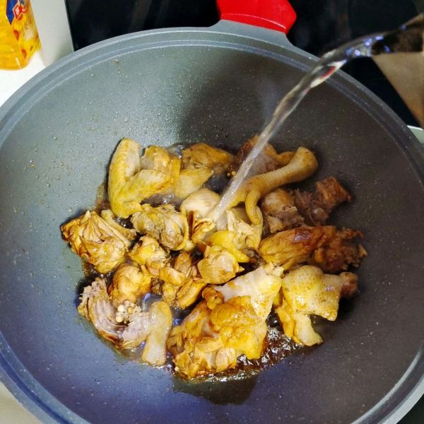 红烧鸡肉炖香菇