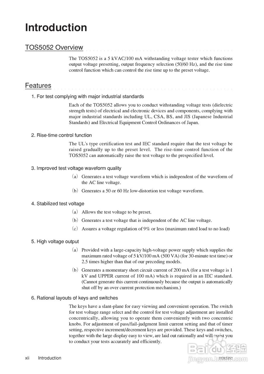 日本菊水TOS5052耐压测试仪英文版说明书:[2]