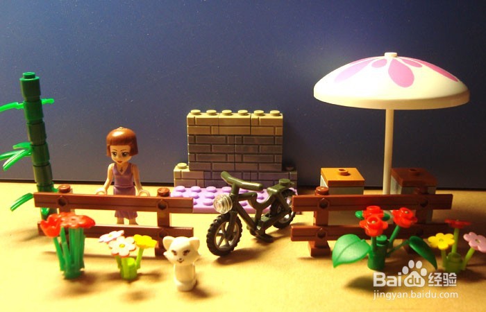 如何用积木拼装湿地公园看风景的场景