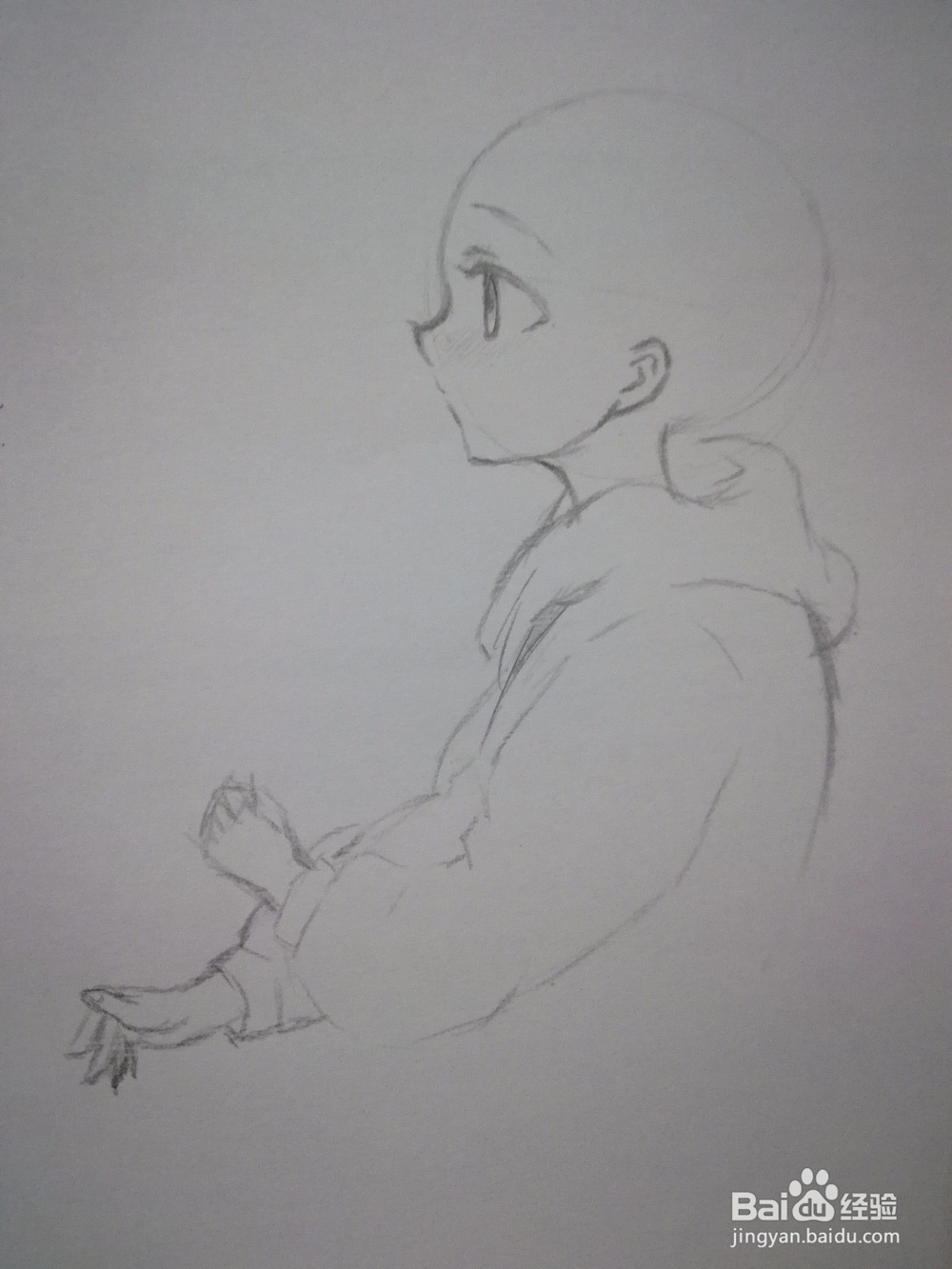侧面漫画人物手绘起稿过程
