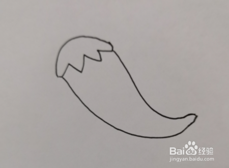 宝宝简笔画：红辣椒的简单画法。