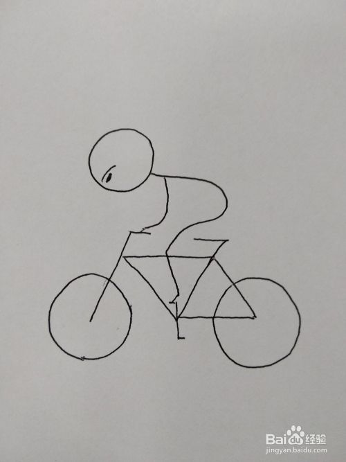 骑单车小人的简笔画方法 百度经验