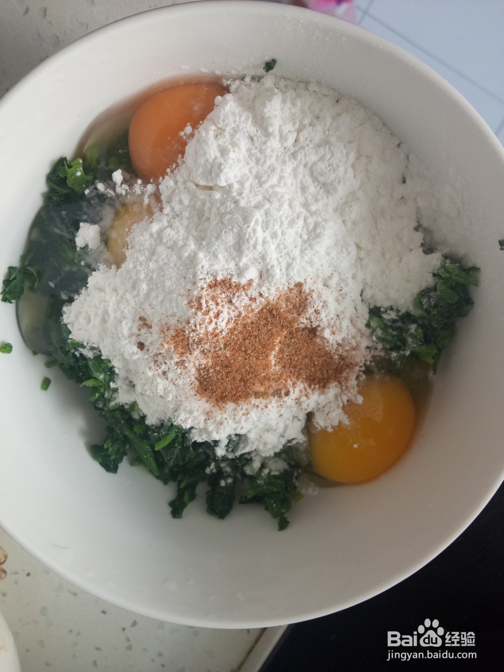 菠菜鸡蛋糕（保鲜膜版）