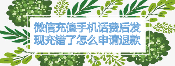 <b>微信充值手机话费后发现充错了怎么申请退款</b>