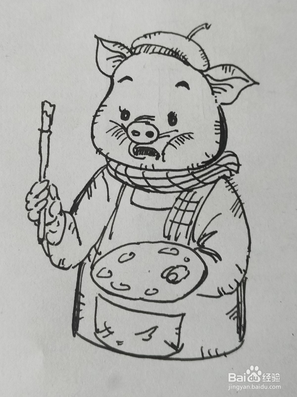 怎么画卡通小猪画家