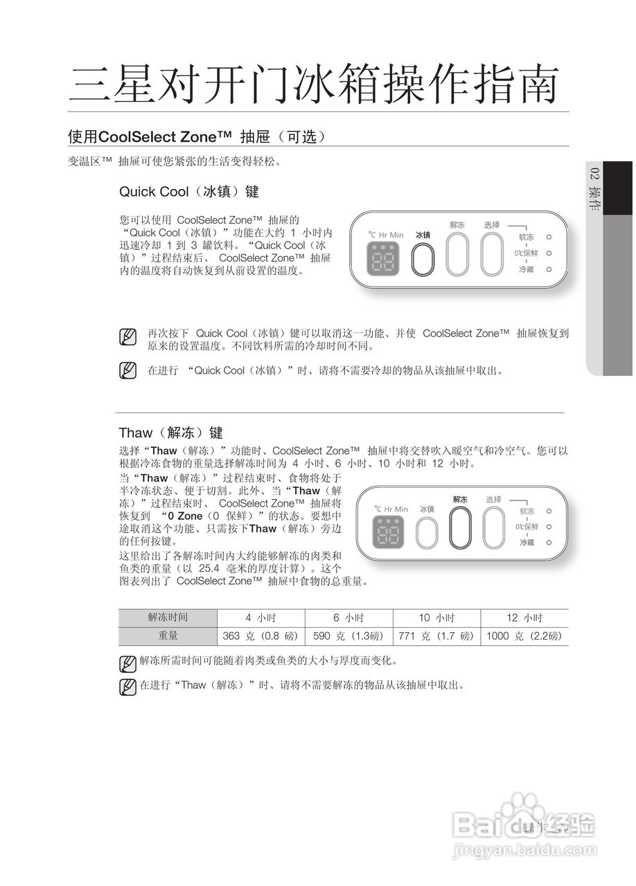 三星RSH1ZTSW电冰箱使用说明书:[3]