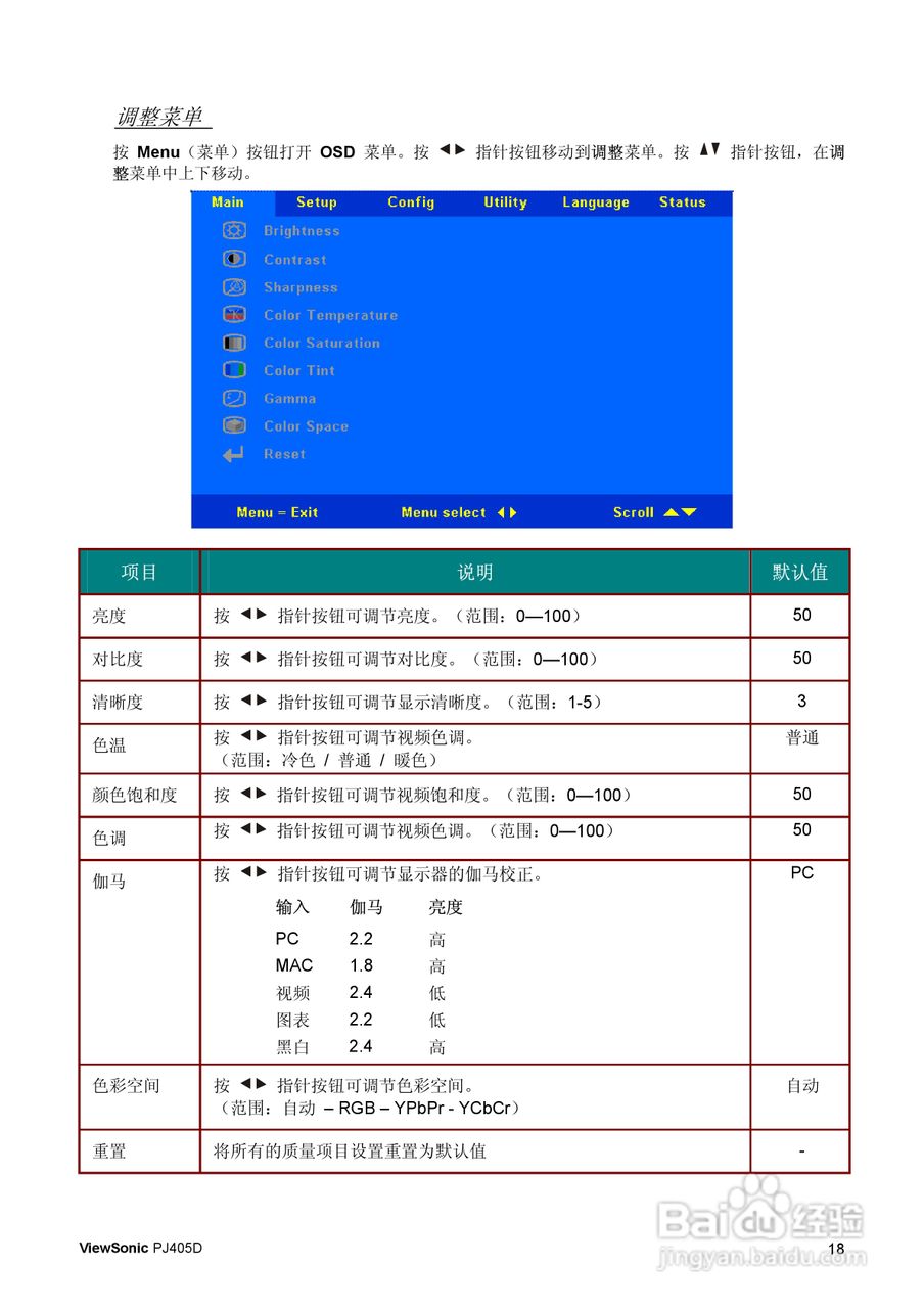 优派PJ405D投影仪使用说明书:[3]