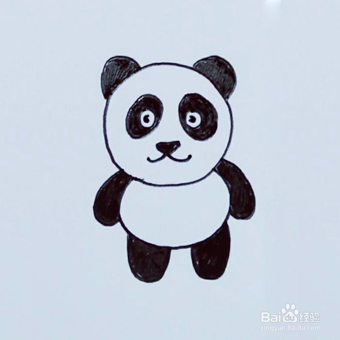 简笔画课堂:胖胖的小熊猫