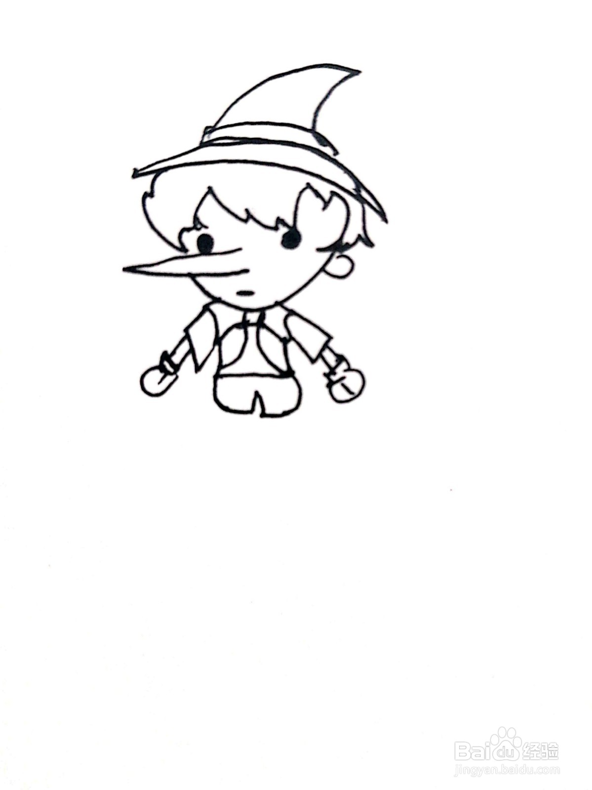 正面的匹诺曹线描画怎么画