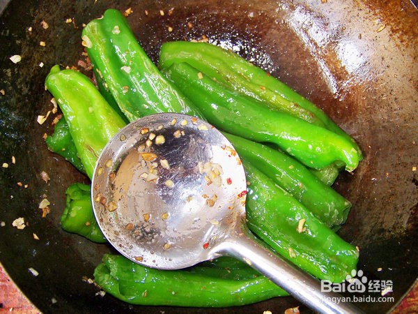 肉末虎皮烧辣椒