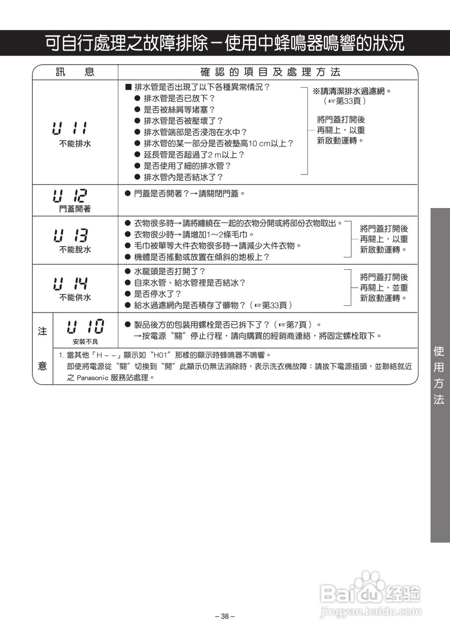 松下NA-V130UW洗衣机使用说明书:[5]