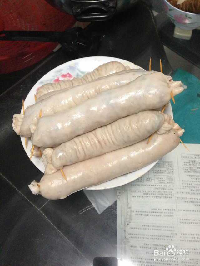 糯米灌猪肠的做法