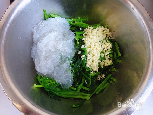 菠菜拌粉丝的做法