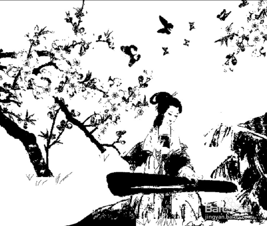 唐诗锦瑟的简笔画