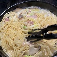 培根白菜生奶油意大利面