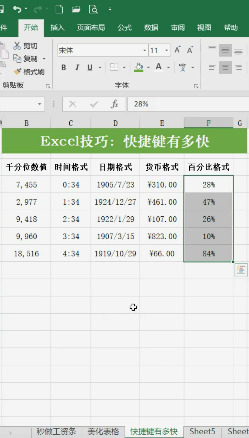 Excel表格快捷键的使用方法