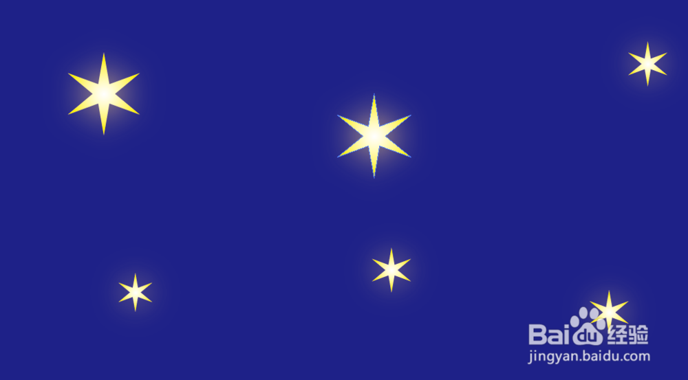 在AI里怎么制作六角星灯的效果